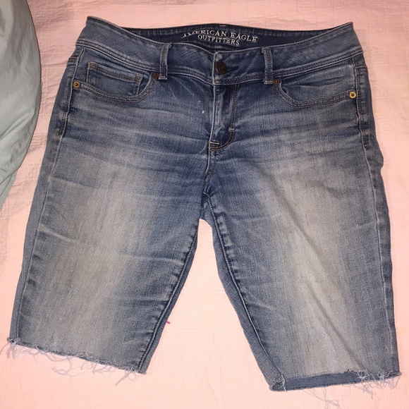 American Eagle outfitters Jean Bermuda shorts kick boot super stretch Sz 10 - Picture 10 of 12